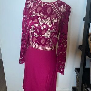 Little mistress size 8 tall fuchsia dress